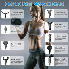 Percussion Massage Device for Pain Relief with 30 Speed Levels 9 Heads