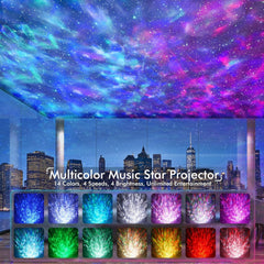 Galaxy Projector for Bedroom Nebula Night Light Projector with White Noise, Bluetooth Speaker