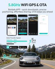 BOTSLAB 3K 4 Channel Dash Cam, 560° All-Sides View