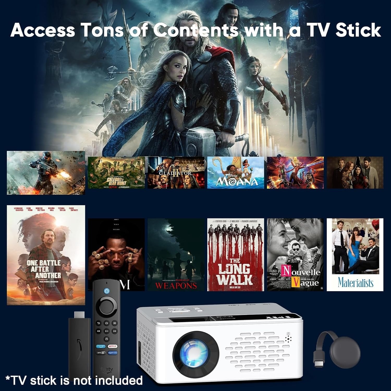 TMY 1080P Full HD Portable Mini Projector