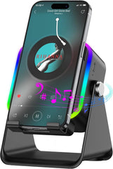 Wireless Induction Speaker 5-in-1 Bluetooth Speaker with Phone Stand,Stereo Sound