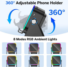 Wireless Induction Speaker 5-in-1 Bluetooth Speaker with Phone Stand,Stereo Sound