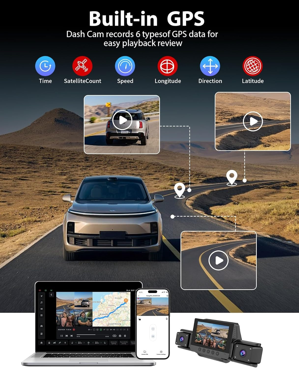 4 Channel Dash Cam 360 View for All-Round Protection