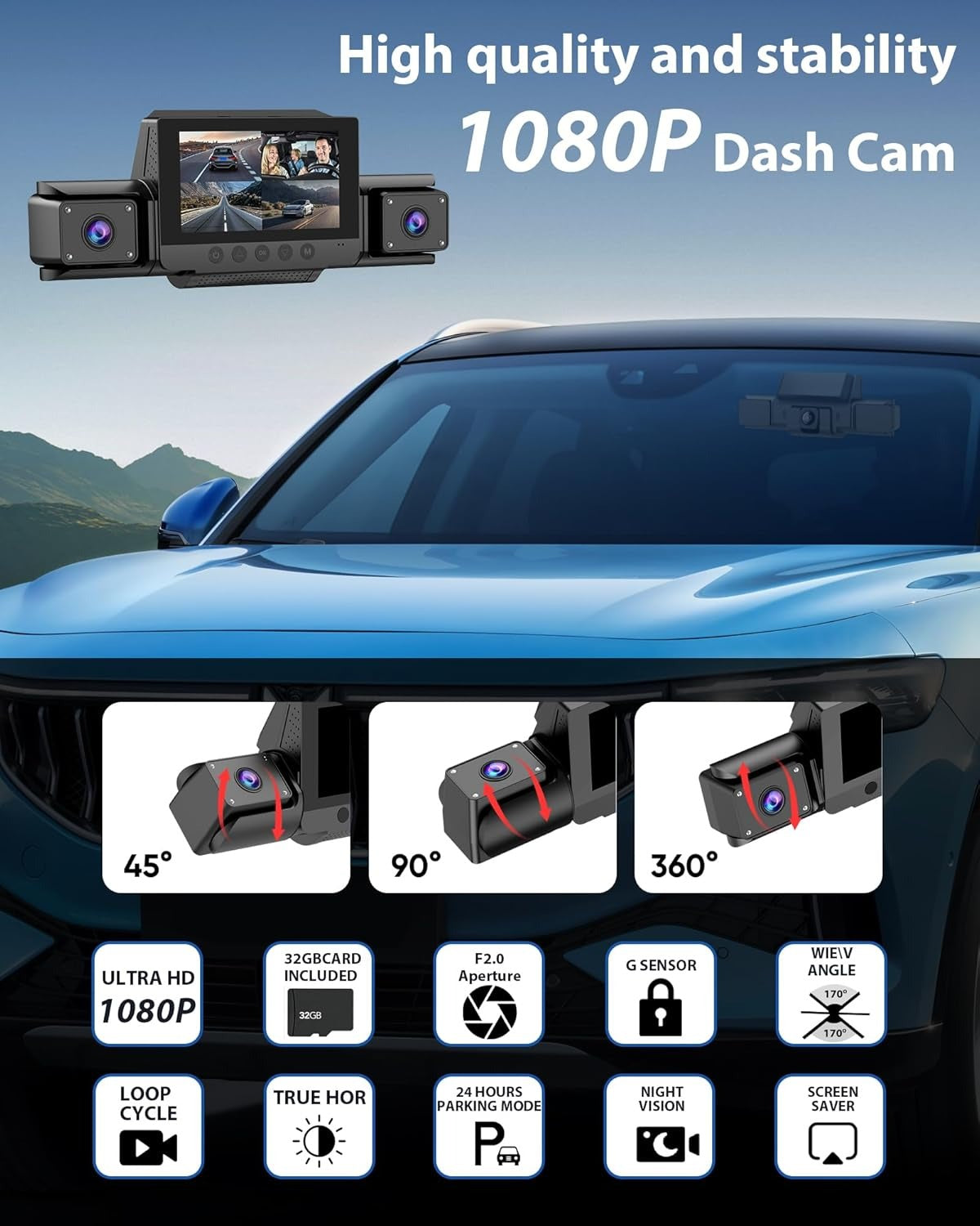 4 Channel Dash Cam 360 View for All-Round Protection