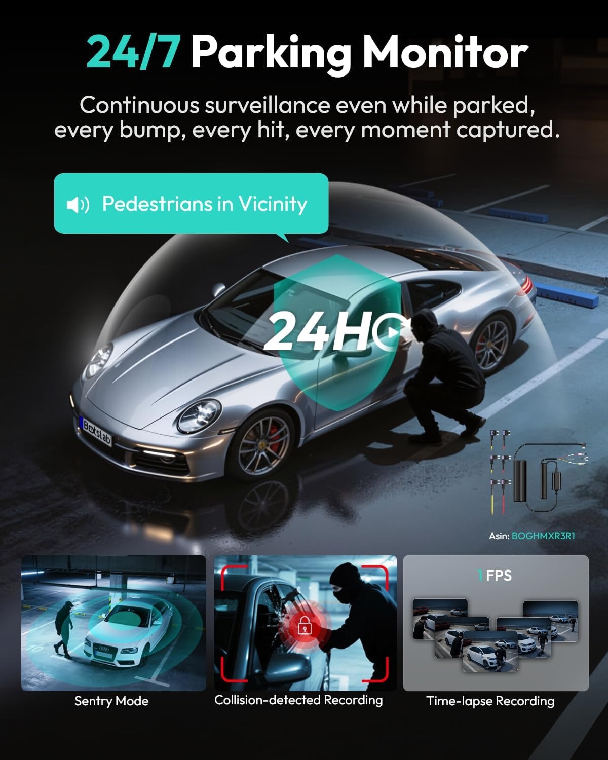 BOTSLAB 3K 4 Channel Dash Cam, 560° All-Sides View