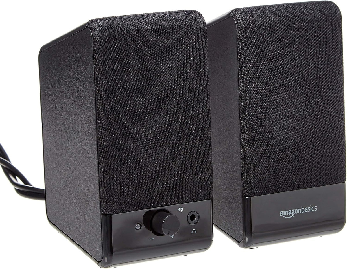 Amazon Basics USB-Powered Computer Speakers with Volume Control