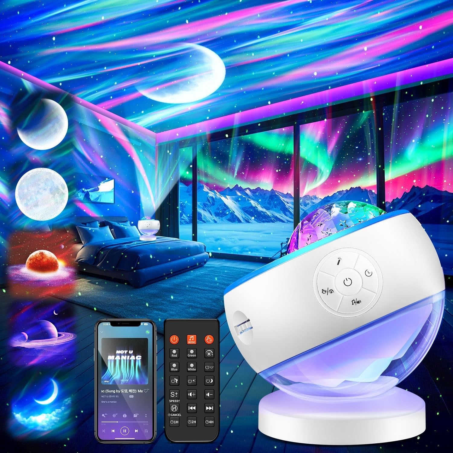 Galaxy Projector with 300+ Light Effects Sound Machine